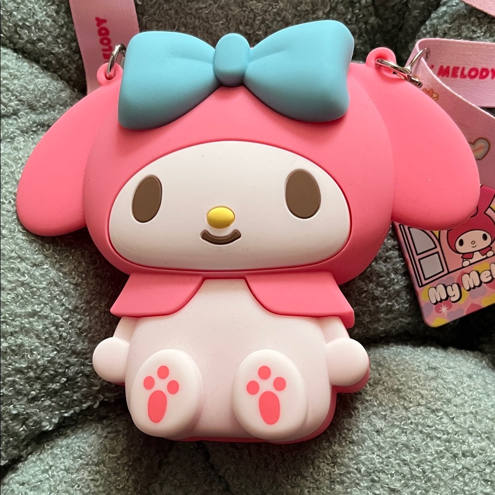 Cute My Melody Pink and Blue Silicone Crossbody Purse NWT